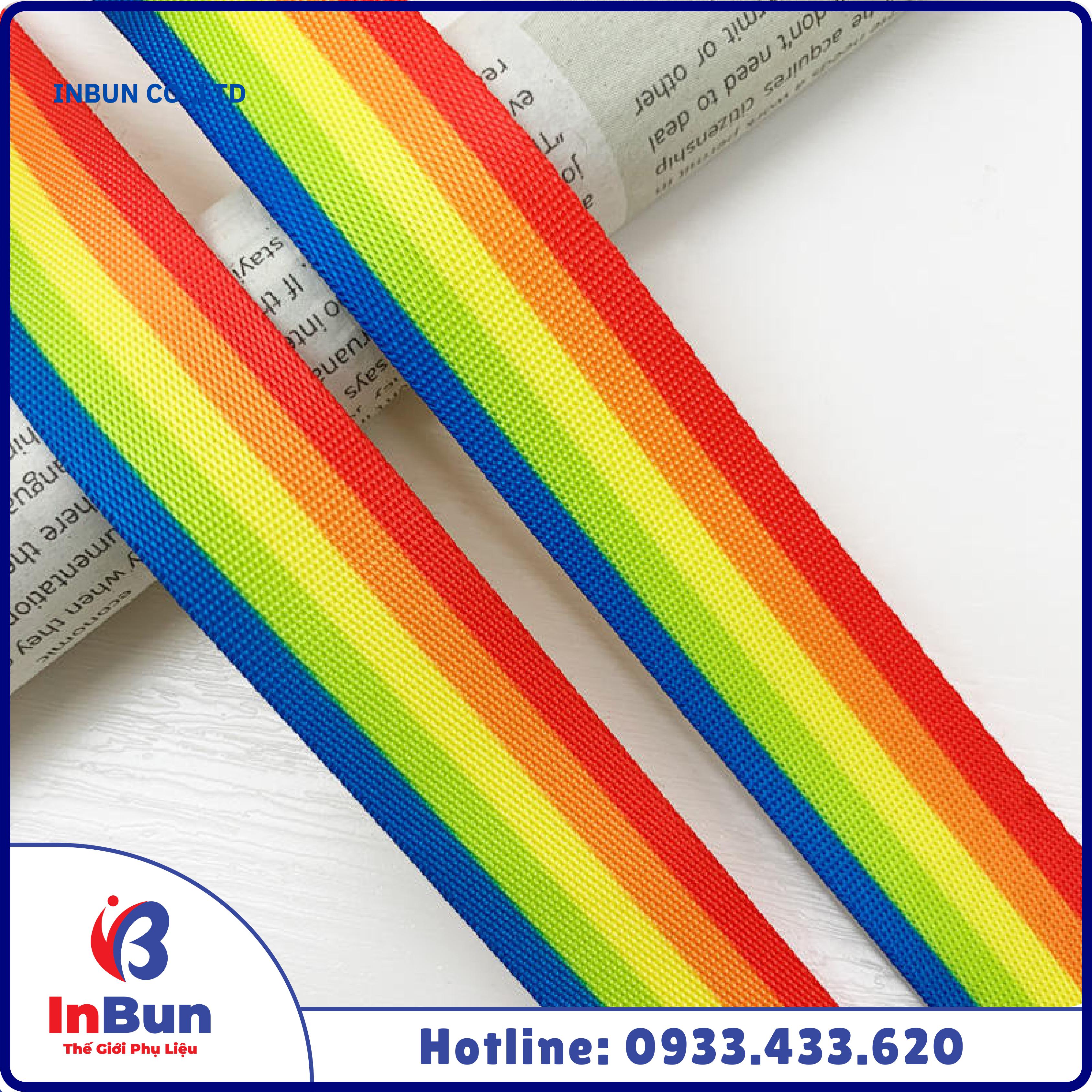 COLORFUL RAINBOW STRIPED RIBBON FOR LUGGAGE & CLOTHING